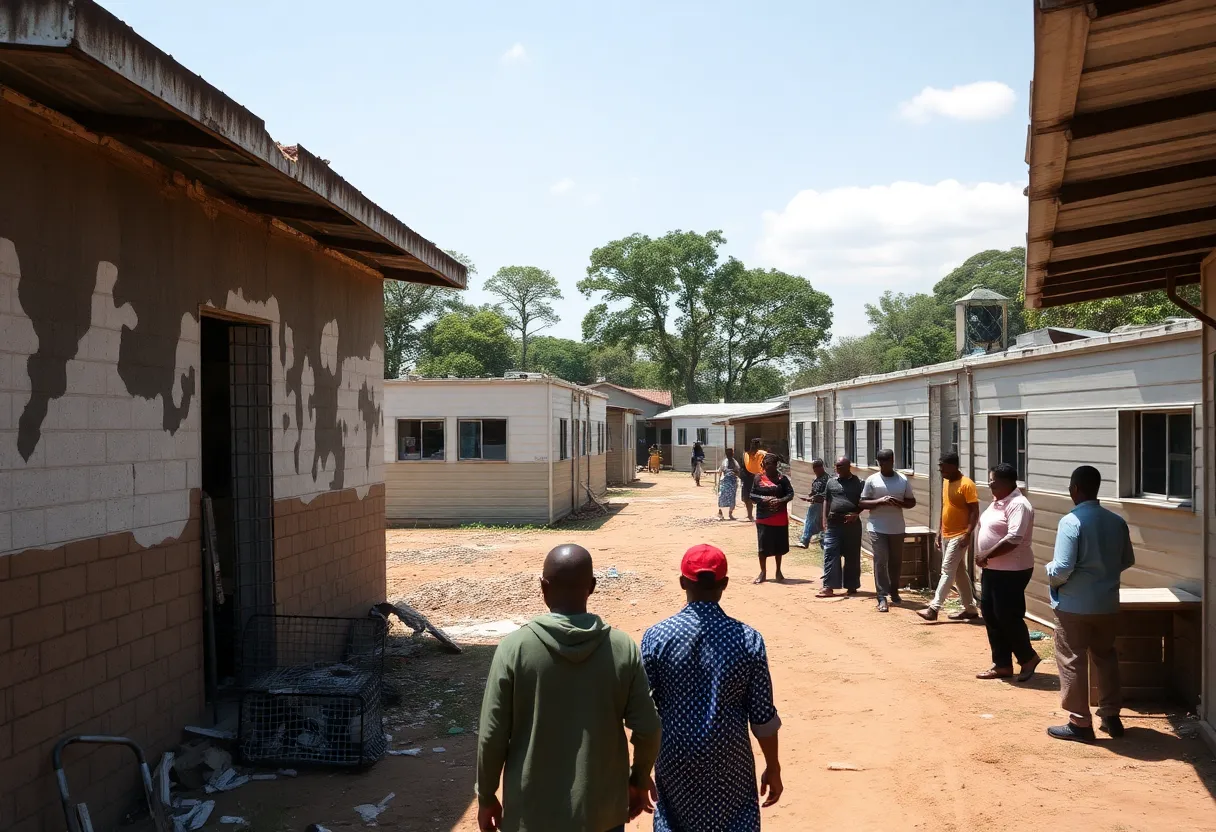 Vandalized structures at Kliptown Primary School