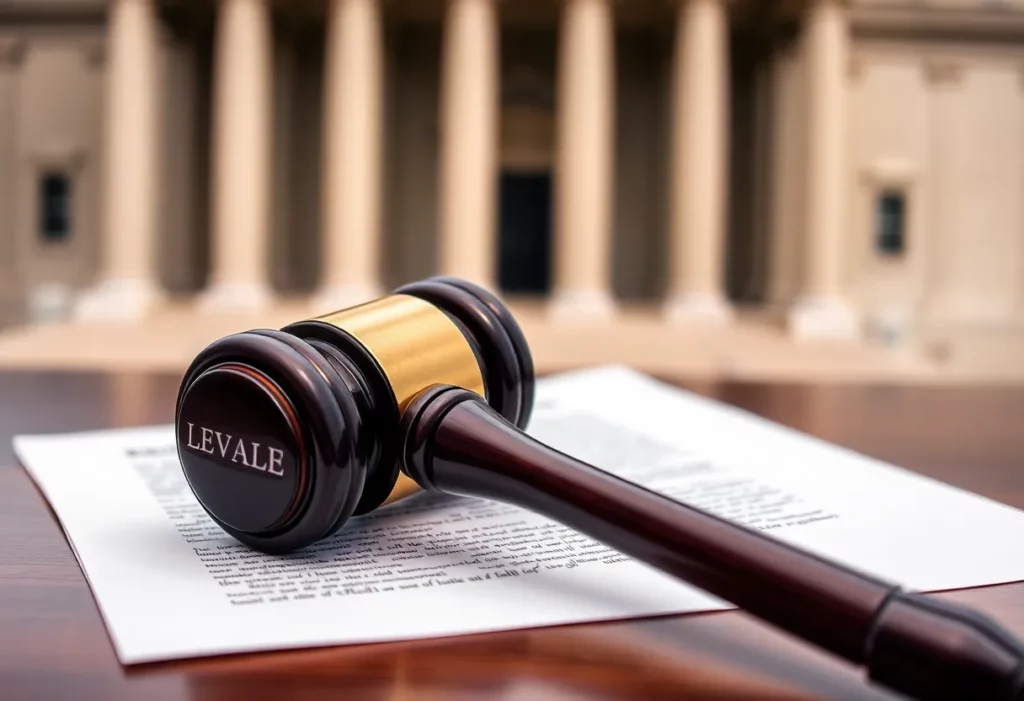 Gavel and legal documents symbolizing a court case