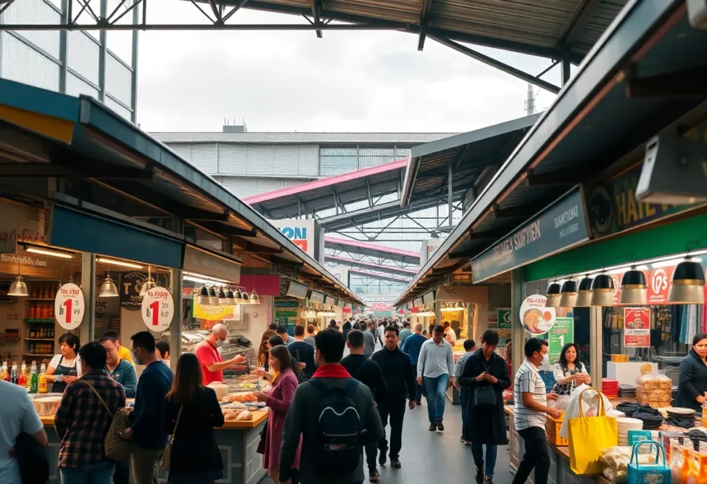 Revamped Leyland Market with new roofing and vibrant stalls