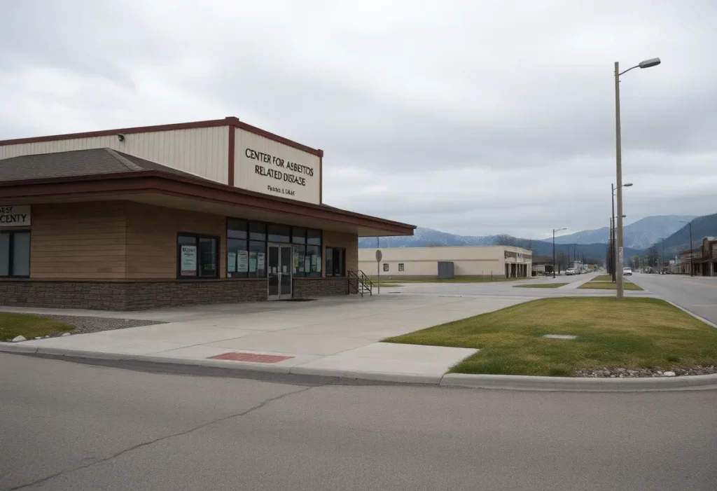 Exterior view of the closed Center for Asbestos Related Disease clinic in Libby, Montana.