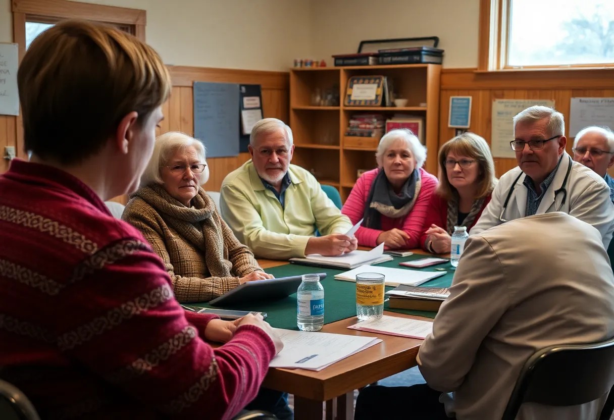 Residents of Libby discussing the impact of the asbestos screening clinic's closure