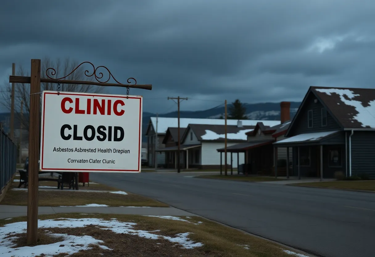 Closed clinic in Libby, Montana amidst asbestos health crisis