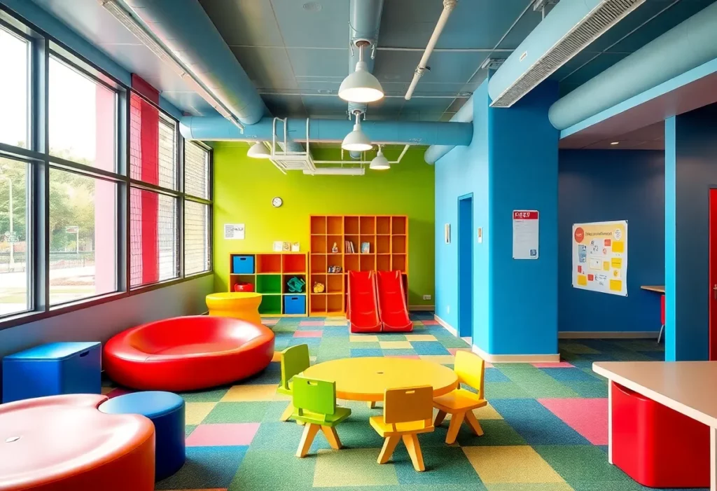 Rendering of the new playroom at Huntsville Elementary School