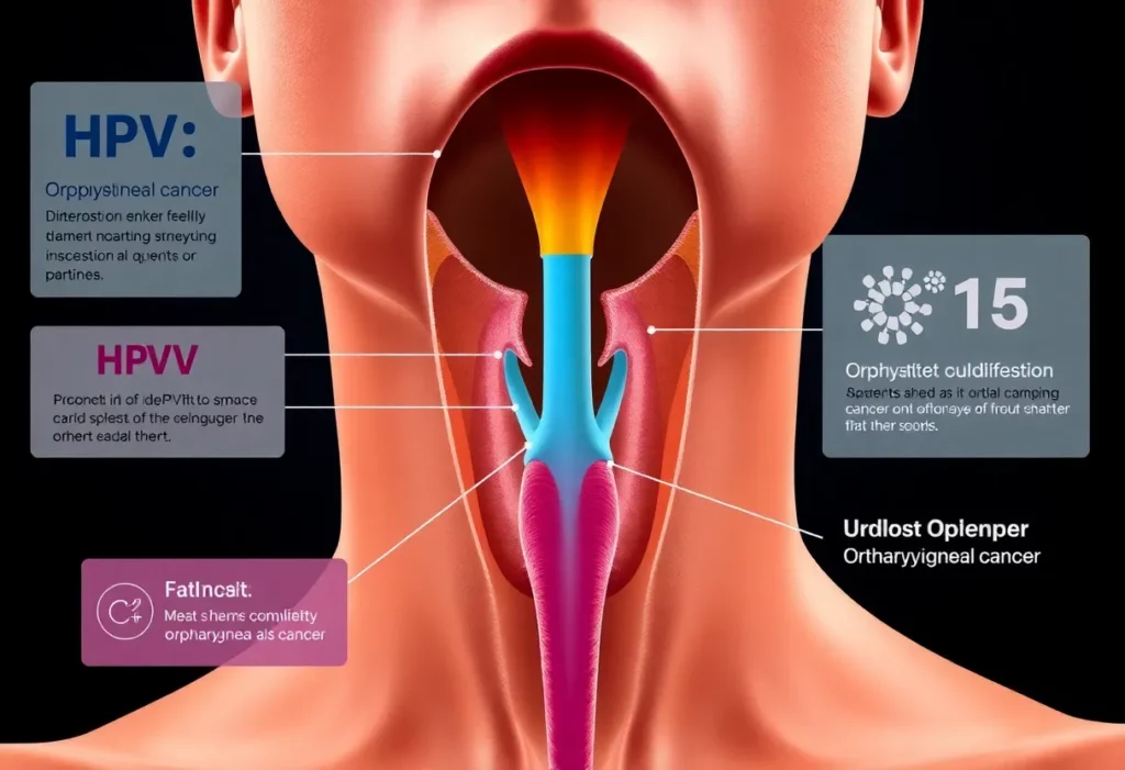 An infographic showing the impact of HPV on oropharyngeal cancer rates.