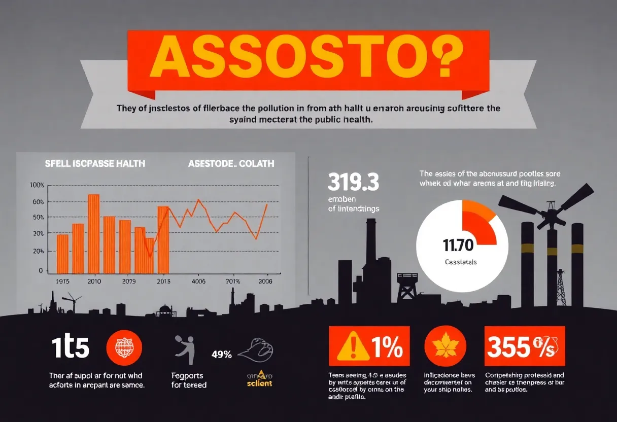 Infographic illustrating the dangers of asbestos and pollution on public health