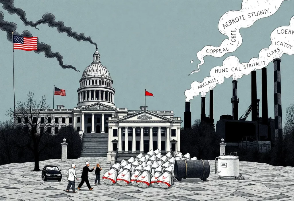 Illustration of asbestos regulation conflict in the U.S.