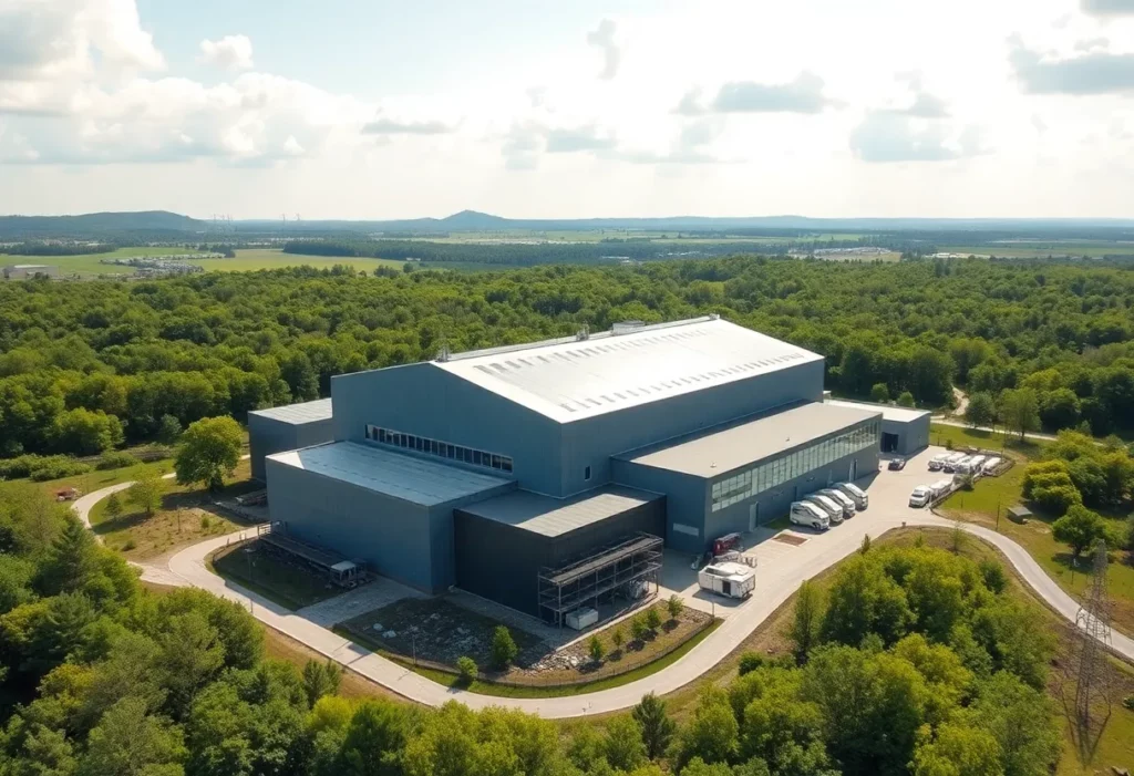 Asbestos waste recycling facility in Val-des-Sources, Quebec, utilizing renewable energy.