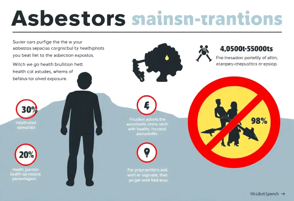 Infographic showing health risks associated with asbestos exposure