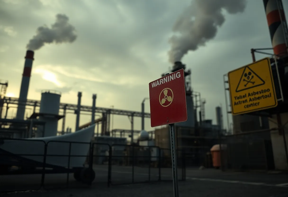 Illustration of the potential reversal of the asbestos ban by the EPA, showcasing industrial safety concerns.