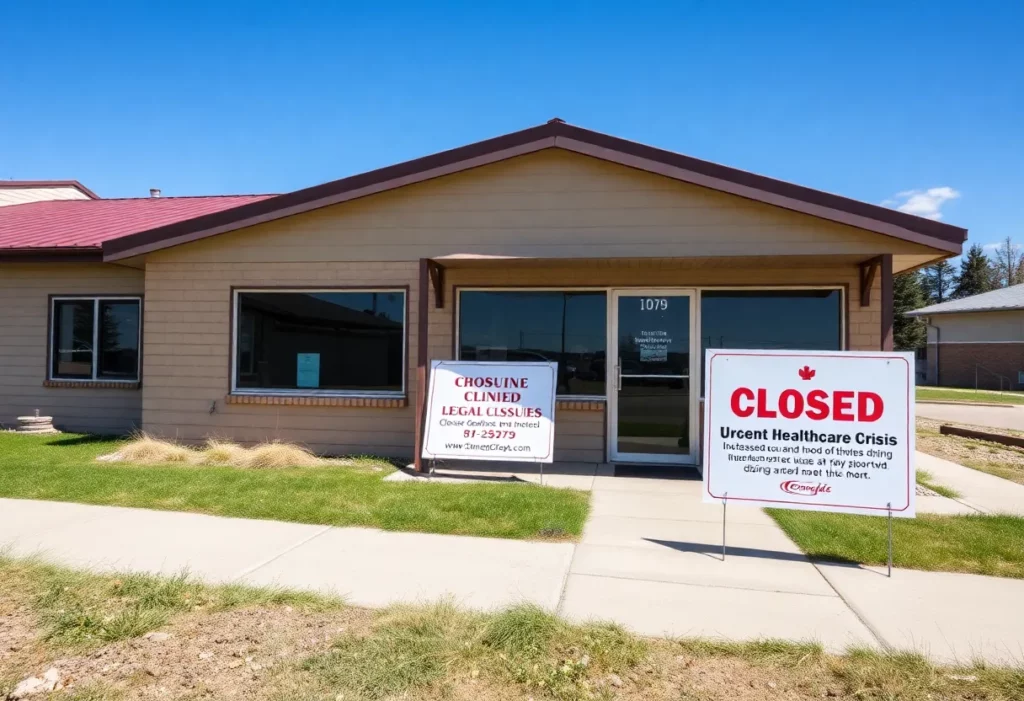 Closure sign on the Center for Asbestos Related Disease in Libby, Montana