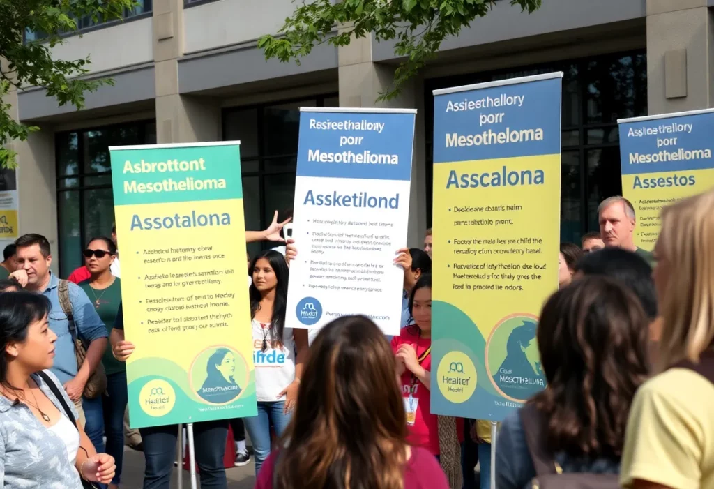 Community event raising awareness about mesothelioma and asbestos.