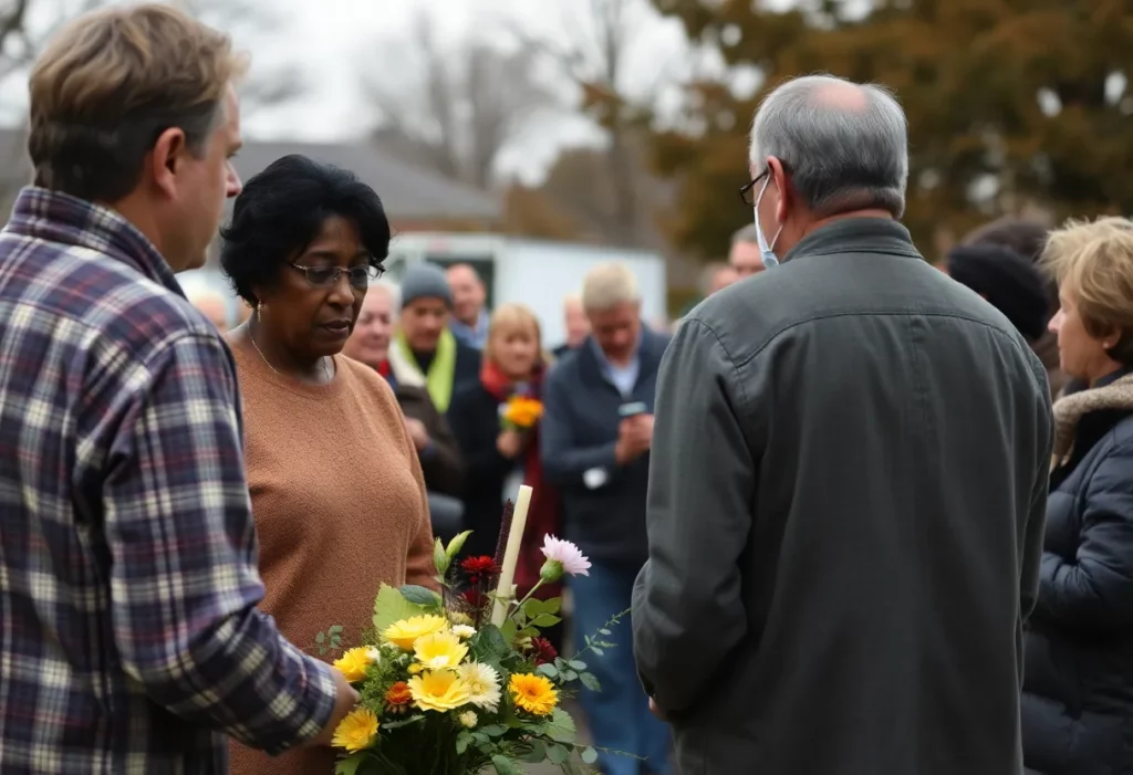 Community gathering for asbestos awareness