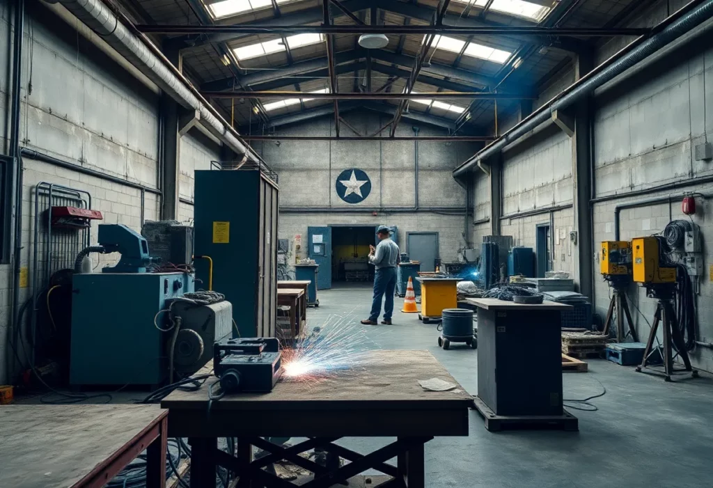 Industrial workspace highlighting the dangers of asbestos exposure.
