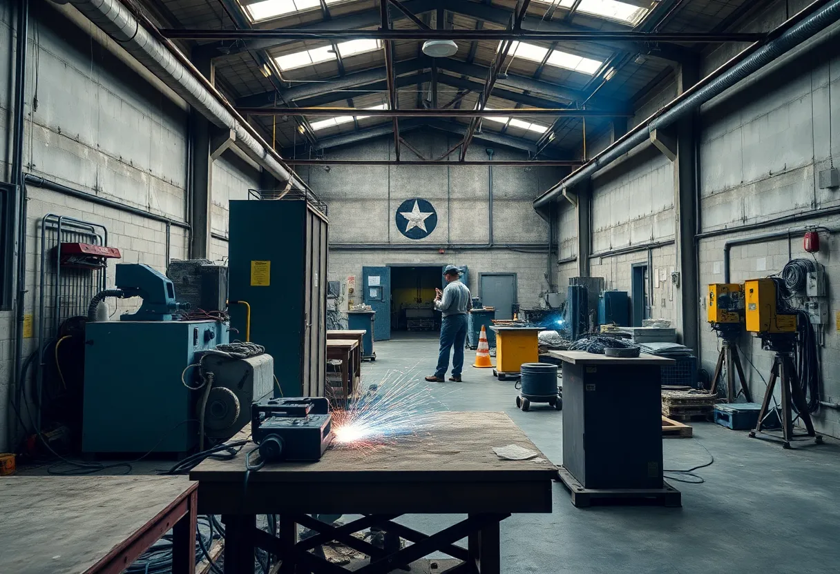 Industrial workspace highlighting the dangers of asbestos exposure.