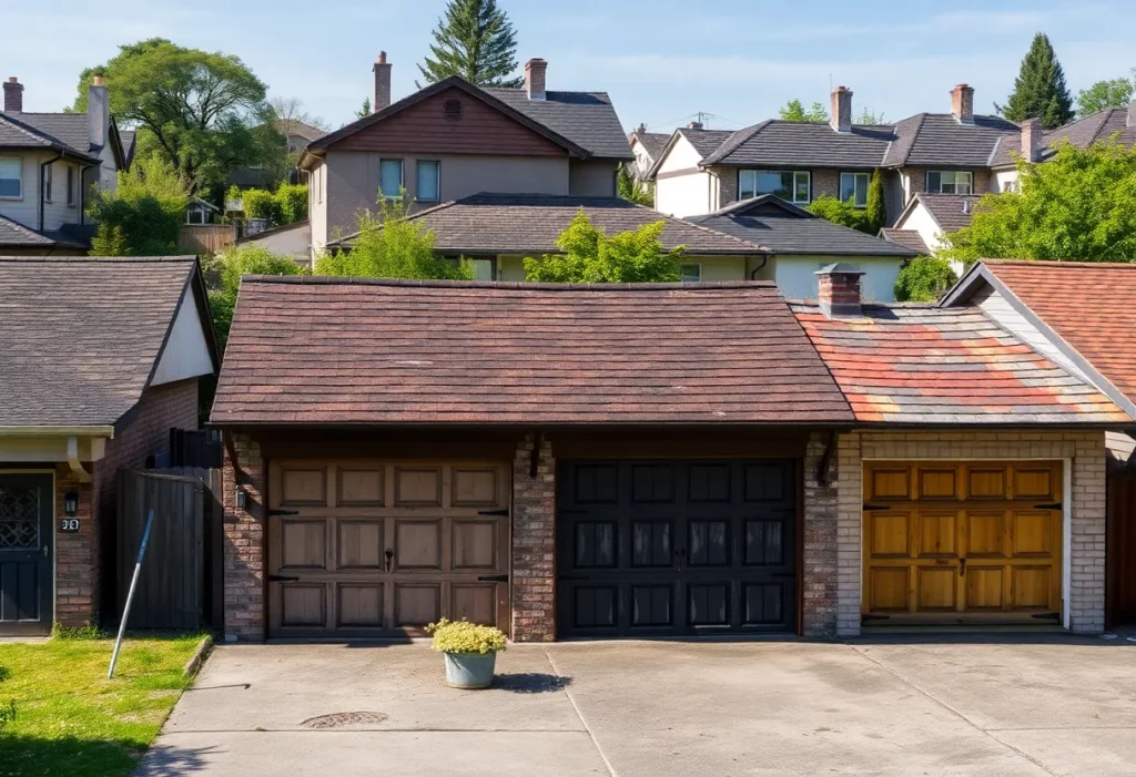 Example of an asbestos roof on a residential garage
