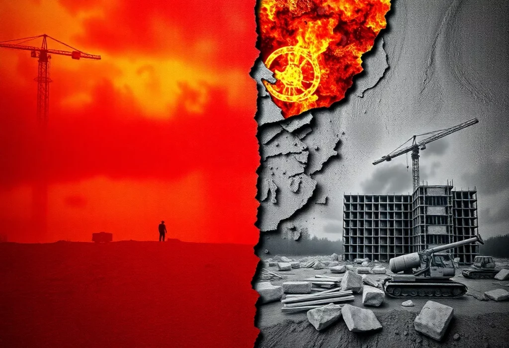 Visual representation of asbestos exposure risks in industrial settings.