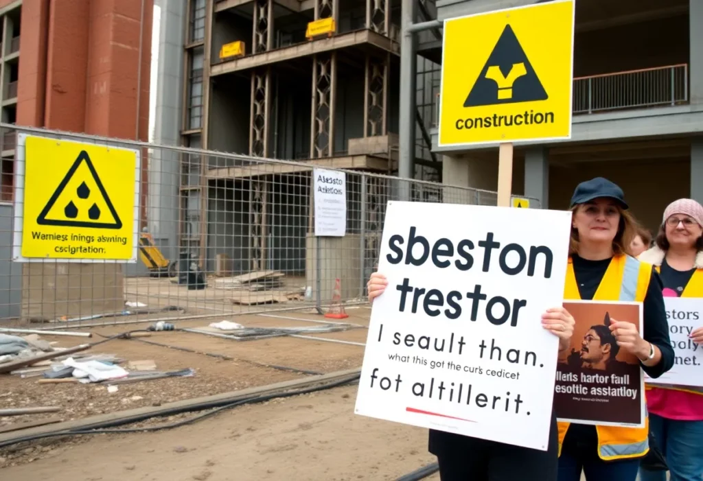 Health advocates protesting against the reconsideration of chrysotile asbestos ban.