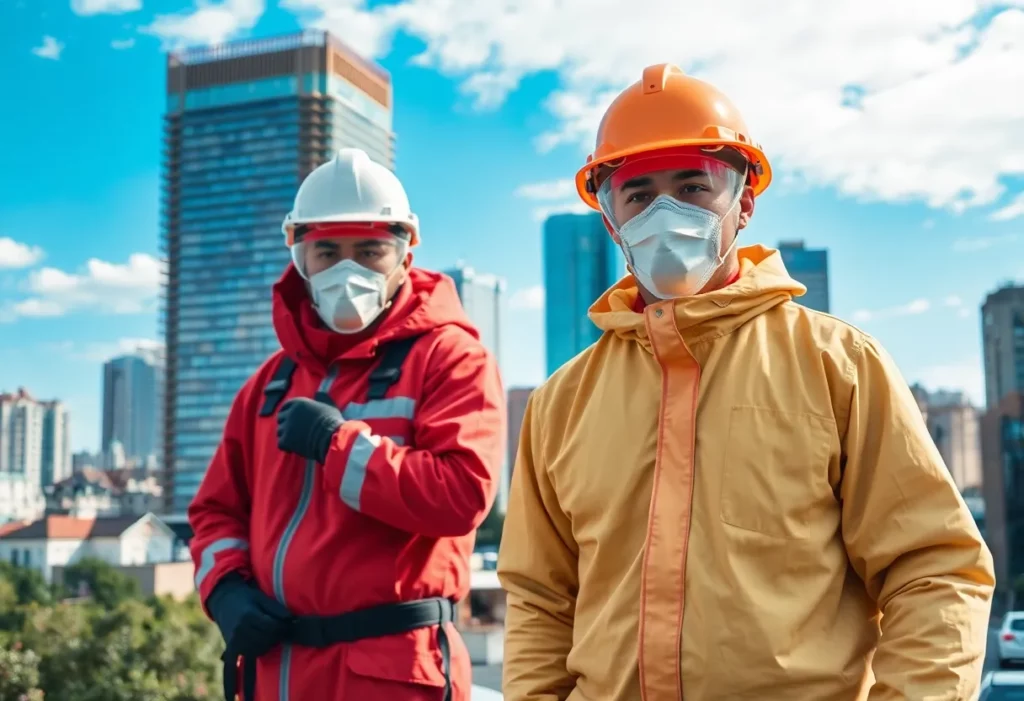 Workers removing chrysotile asbestos in a safe manner