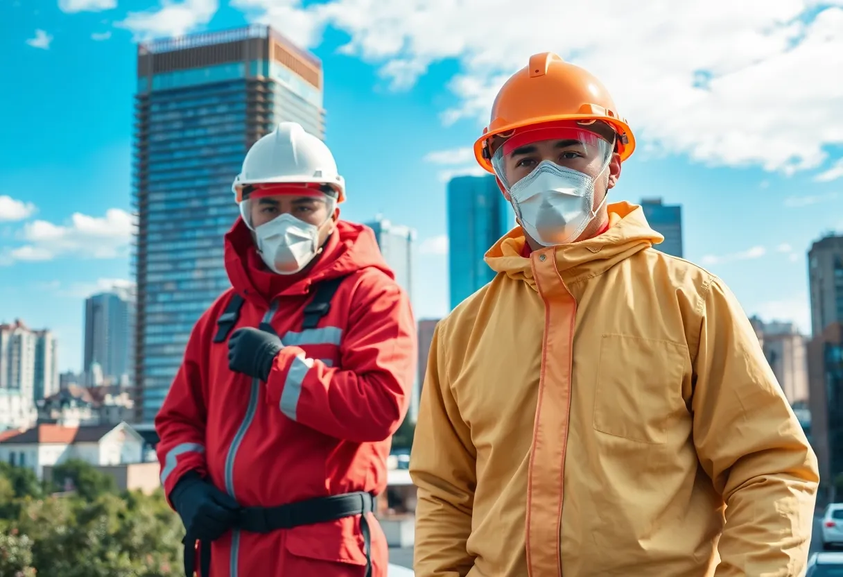 Workers removing chrysotile asbestos in a safe manner