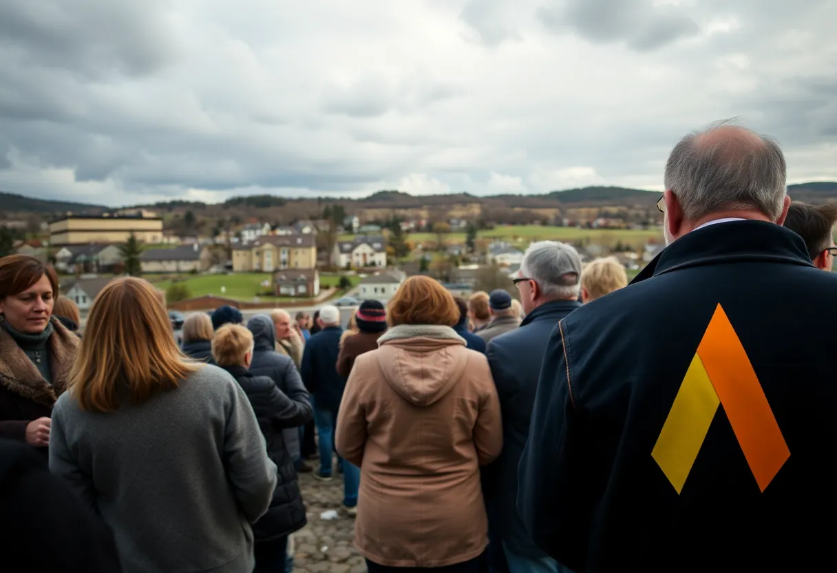Community gathering in remembrance of mesothelioma victims