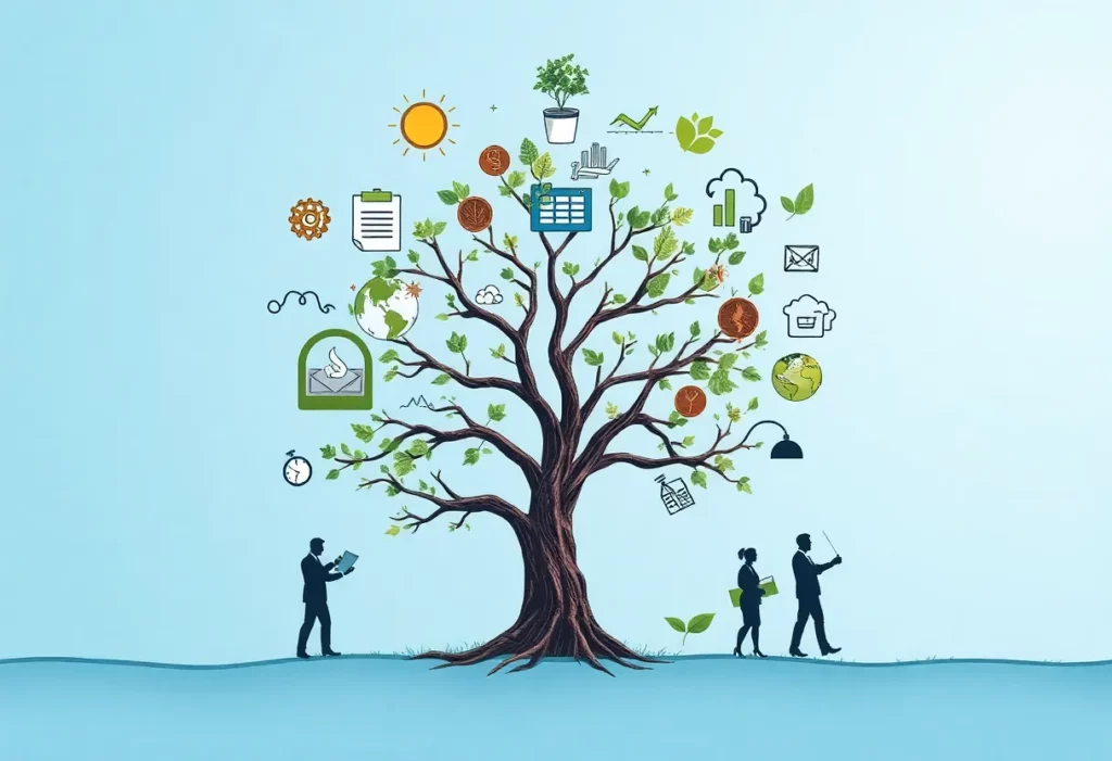 Abstract representation of resilience and leadership in business.