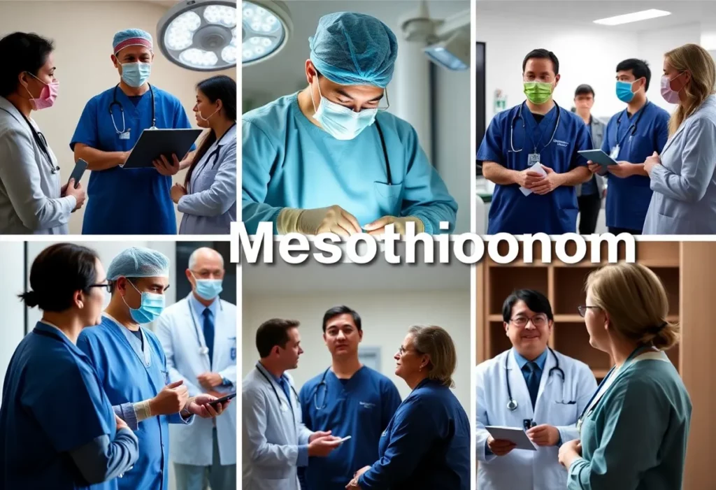 Medical professionals discussing options for mesothelioma treatment