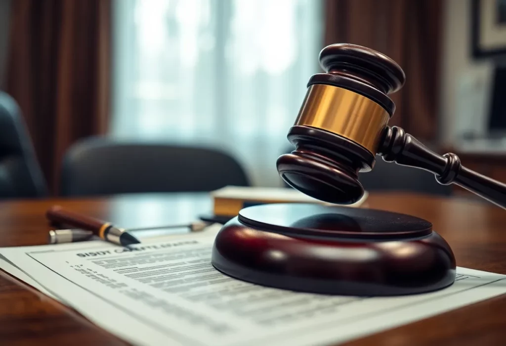 Gavel and legal documents symbolizing compensation for mesothelioma victims