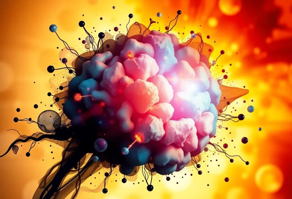 Abstract representation of medical breakthroughs in mesothelioma treatment