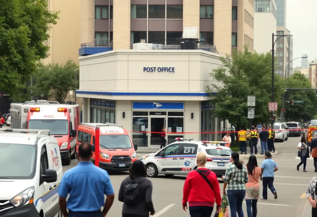 Emergency response at Torrance Post Office during asbestos evacuation