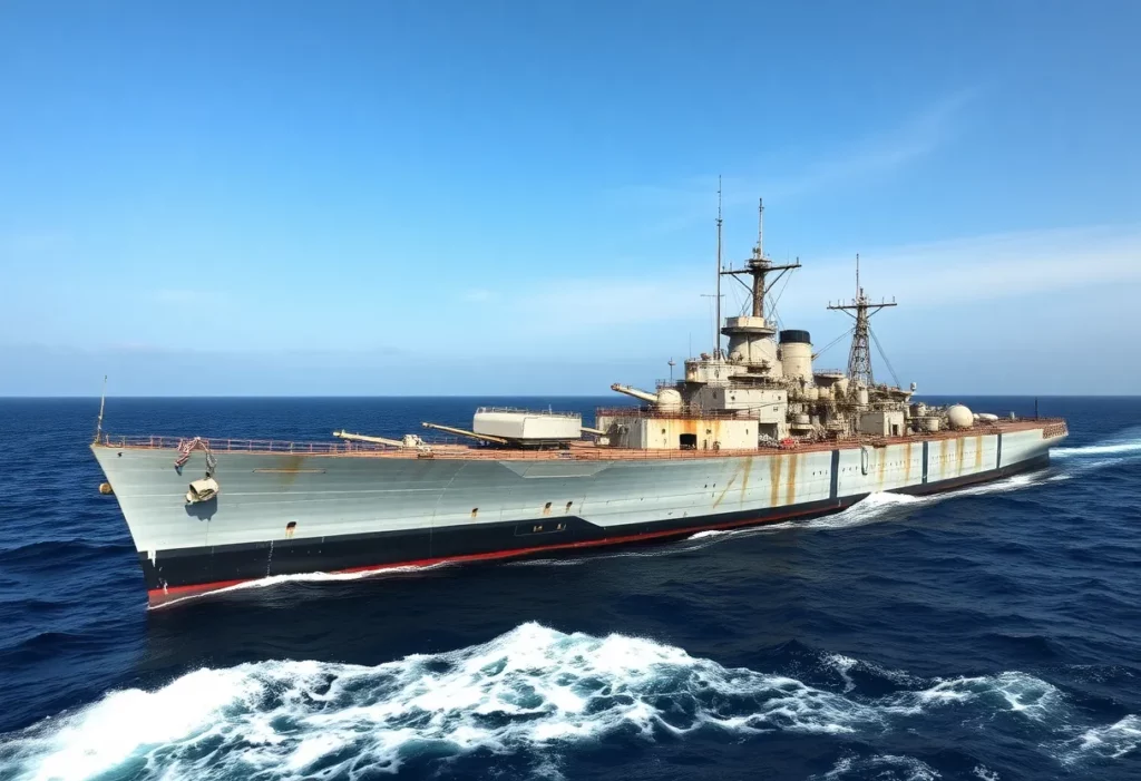 USS Vogelgesang historic navy destroyer at sea