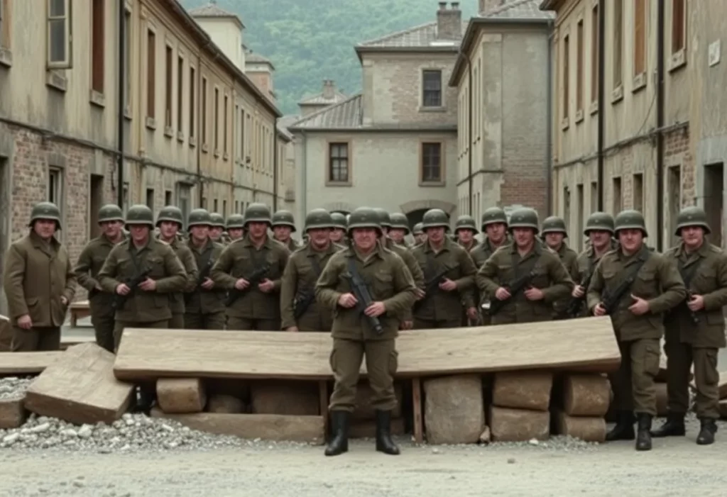 Military personnel in an asbestos-containing environment