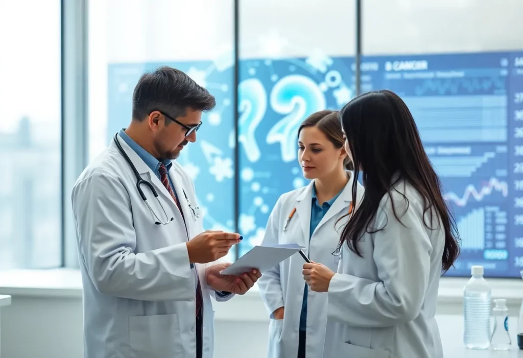 Scene of a clinical trial focusing on mesothelioma research