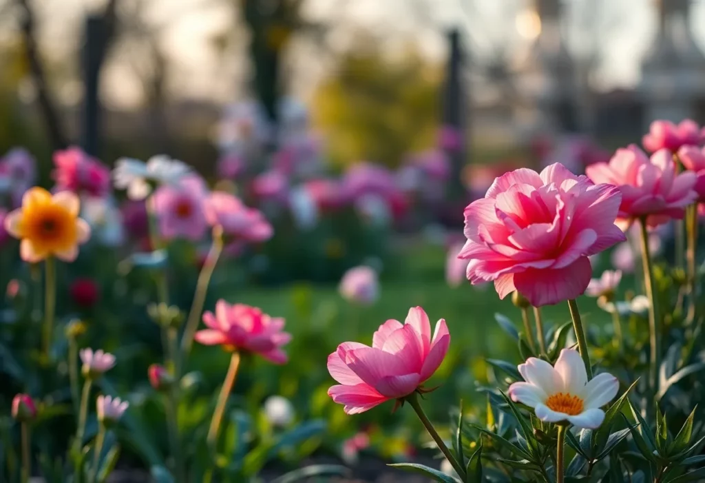 Peaceful garden representing love and remembrance