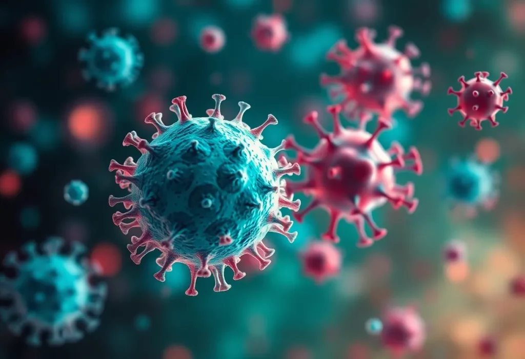 Abstract representation of immunotherapy targeting cancer cells