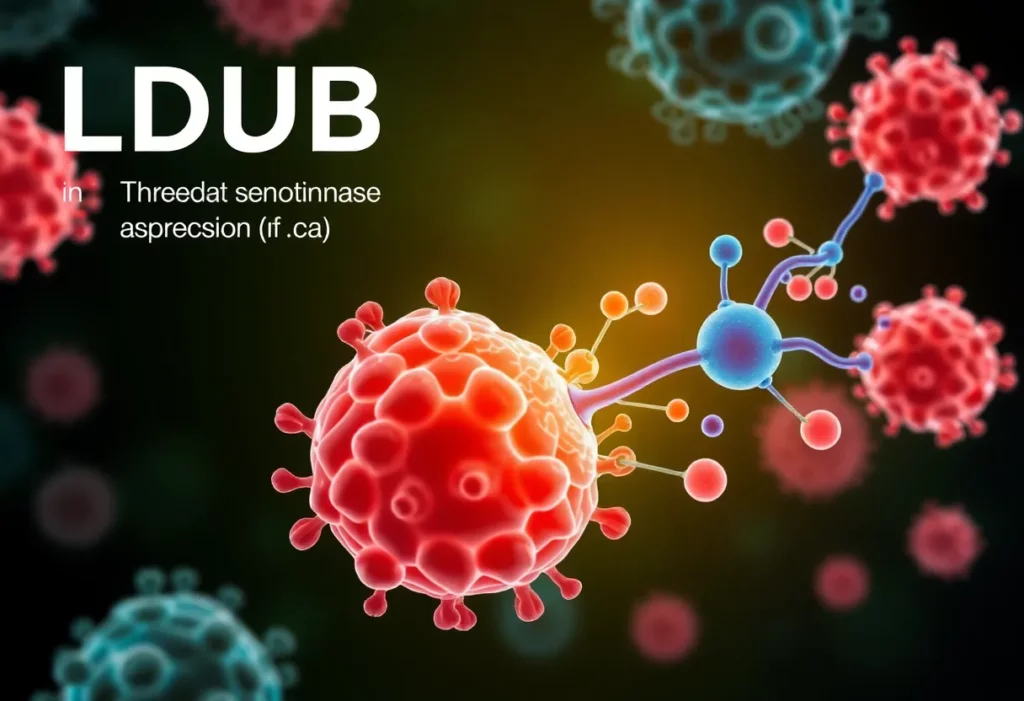 Illustration of LDHB's role in pleural mesothelioma cell metabolism
