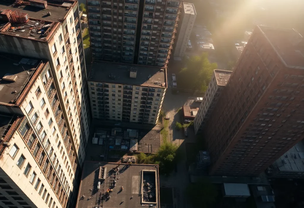 Lincoln Square Towers during asbestos abatement