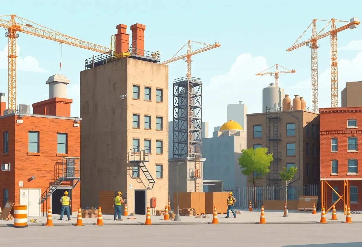 Image depicting the Lincoln Square Towers amidst a renovation project.