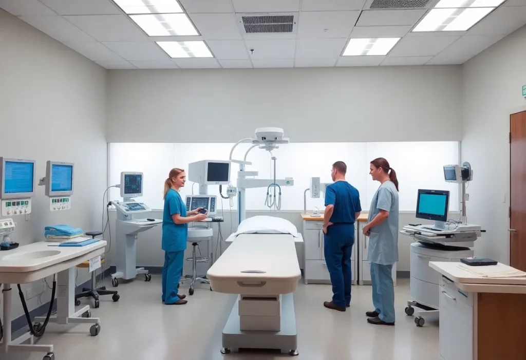 Advanced mesothelioma treatment center with medical staff