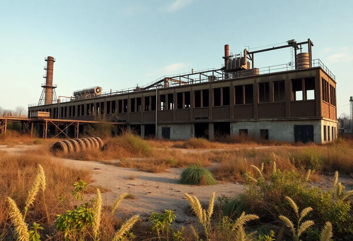 Abandoned industrial site representing asbestos exposure dangers