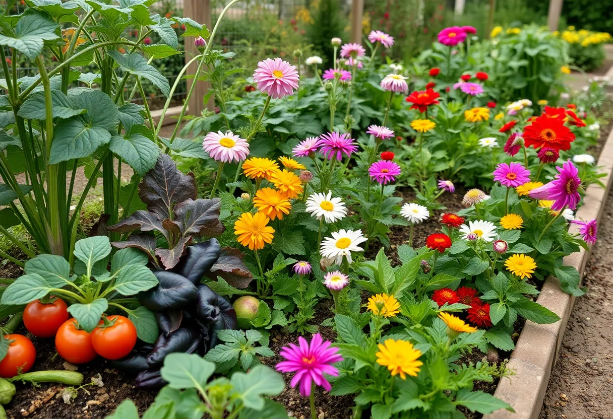 A vibrant vegetable garden symbolizing life and remembrance