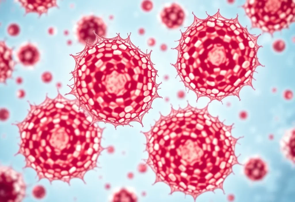 Microscopic view of low-grade BAP1-associated mesothelioma cells.