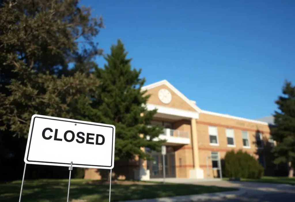 Roxbury Elementary School closure sign